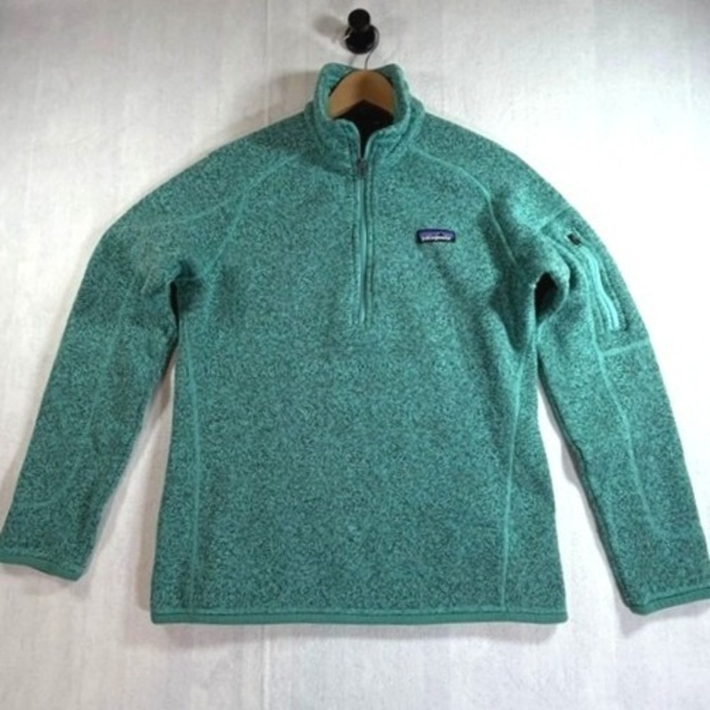 Patagonia Better Sweater Quarter Zip Women Size M Teal Green Fleece Pullover